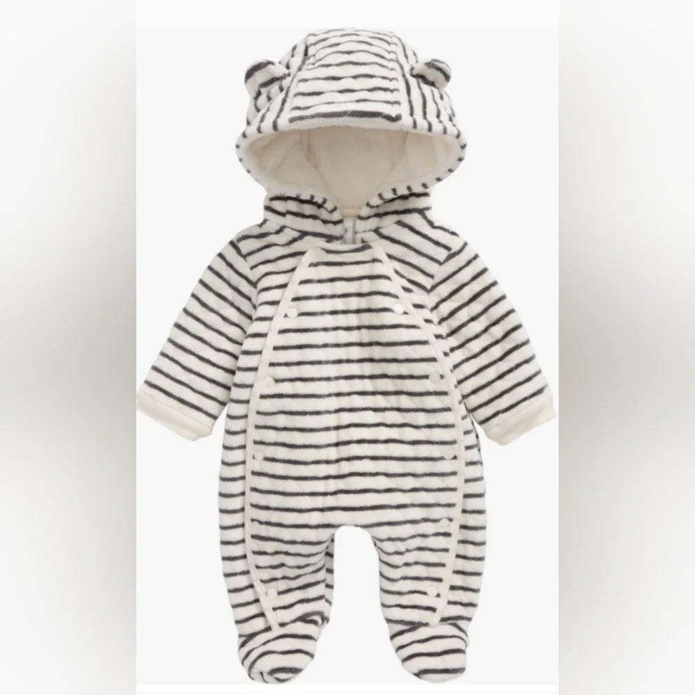 Nordstrom Hooded Bunting Infant One Piece‎ Striped Coat 6 Months